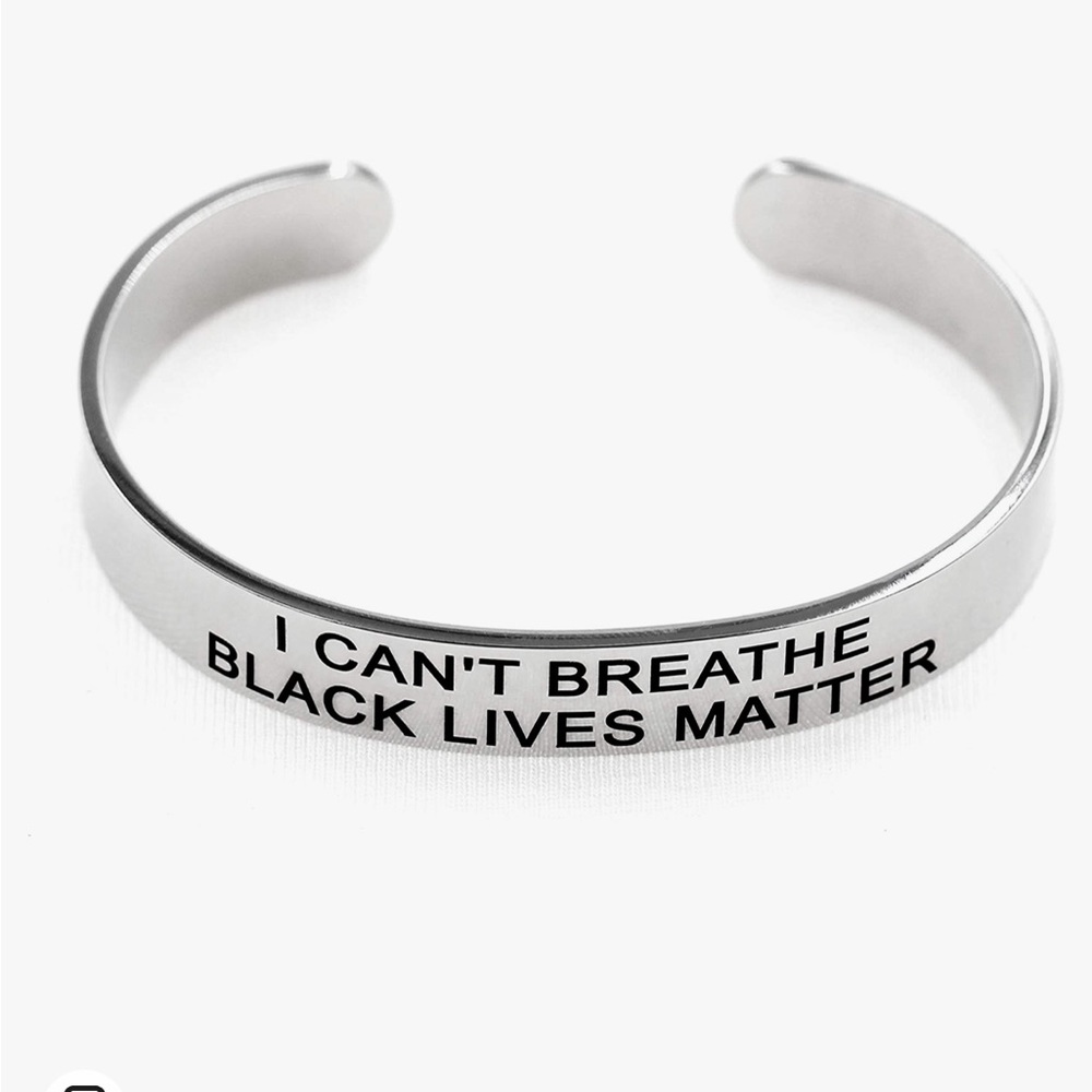 Stainless Steel Wristband’s Cuff Bangle I Can't Breathe Black Lives Matter